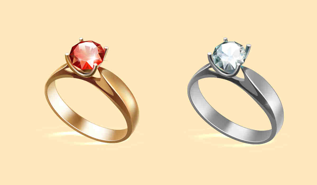 rose and white gold engagement rings
